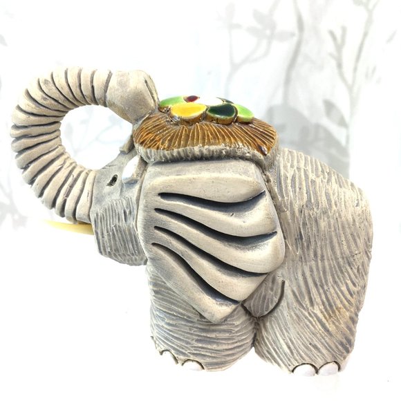 Gray Elephant Upturned Trunk 3" Figure - Picture 1 of 10